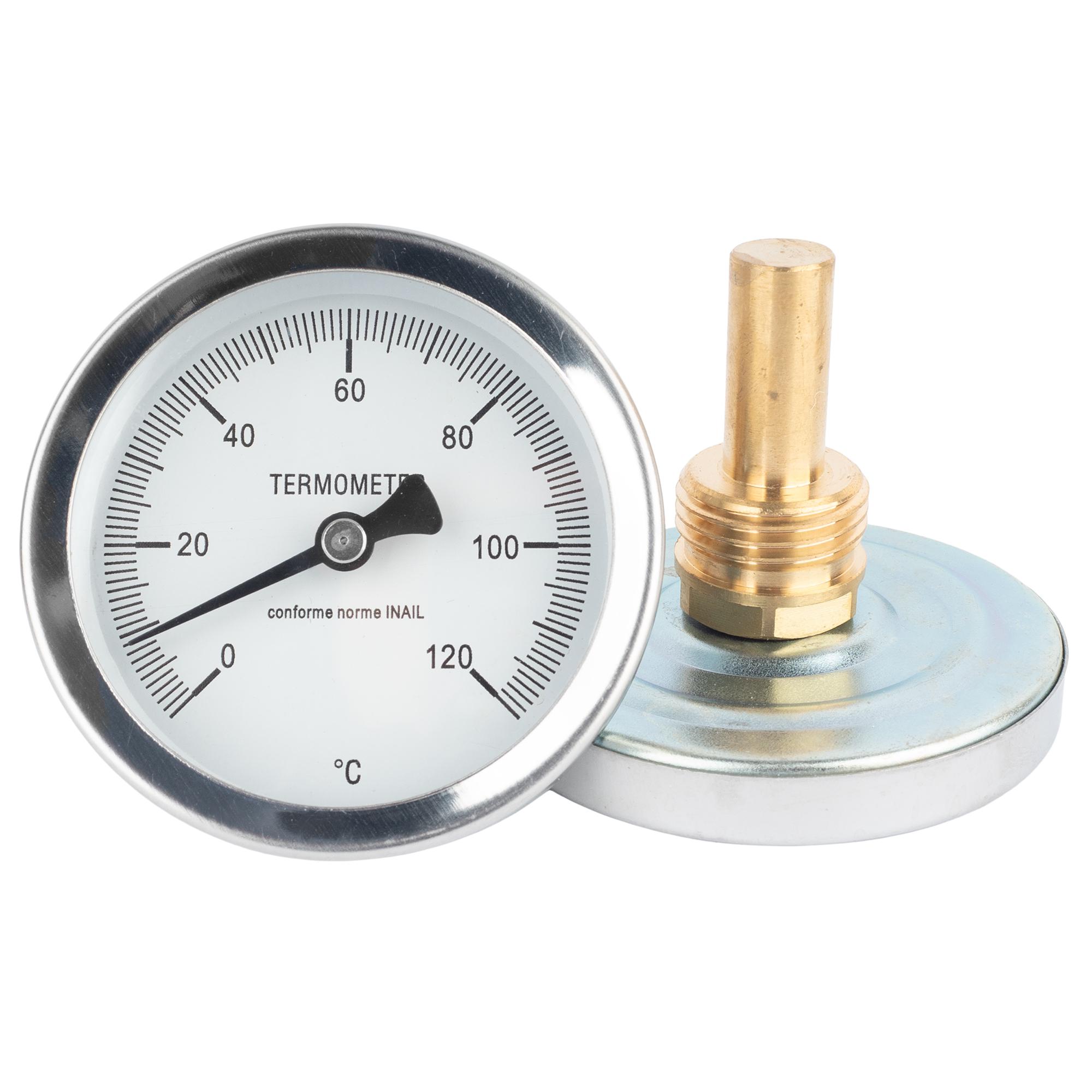 Термометр SD17440 0-120°C биметаллический Ø 63 мм гильза 40 мм