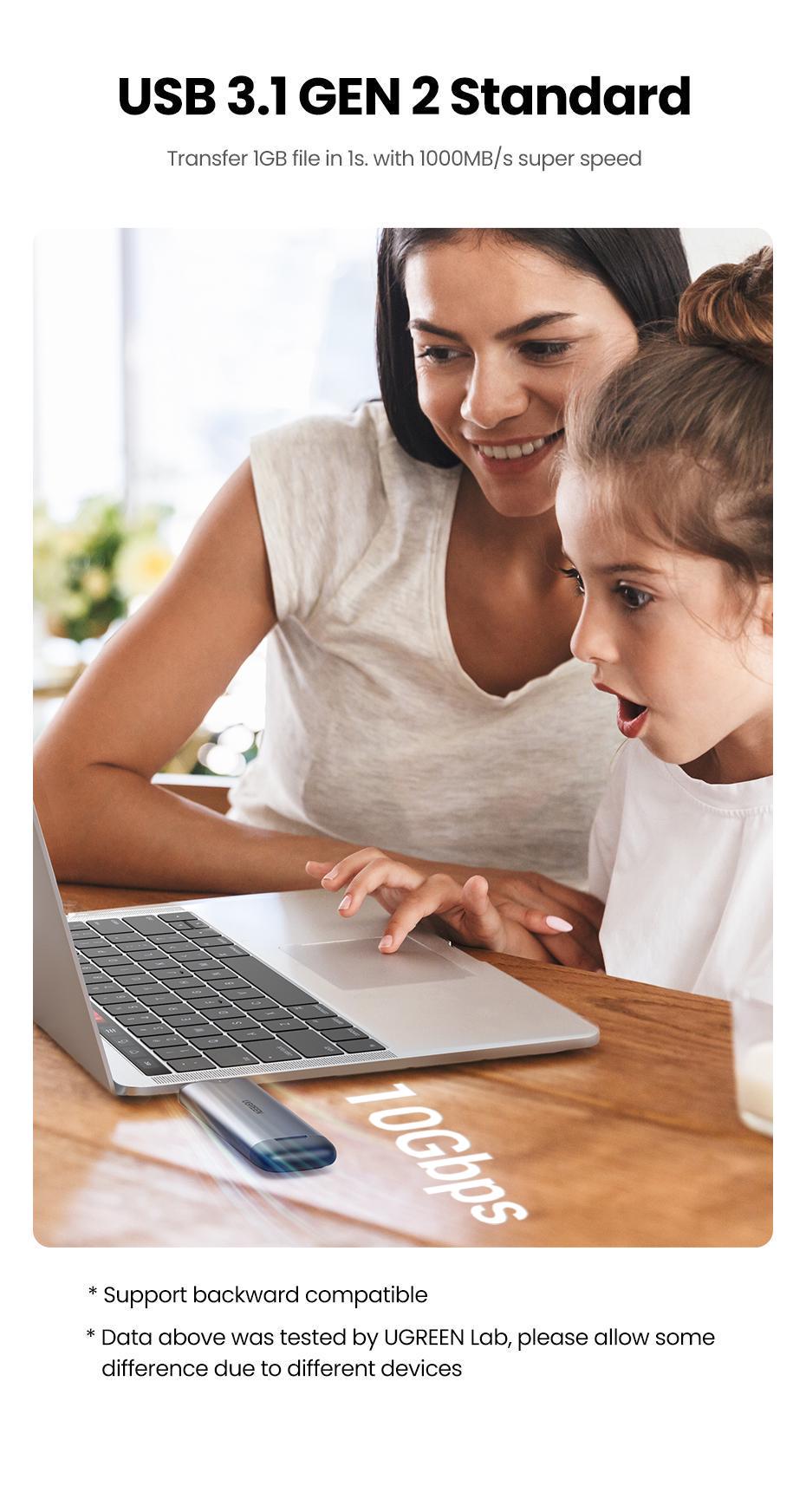 Корпус UGREEN для M.2 NVME SSD PCI-e дисков 10 Гбит/с Type-C/USB Порты M и B&M 2242/2280 Серый (70532) - фото 11 Корпус UGREEN для M.2 NVME SSD PCI-e дисков 10 Гбит/с Type-C/USB Порты M и B&M 2242/2280 Серый (70532) - фото 11