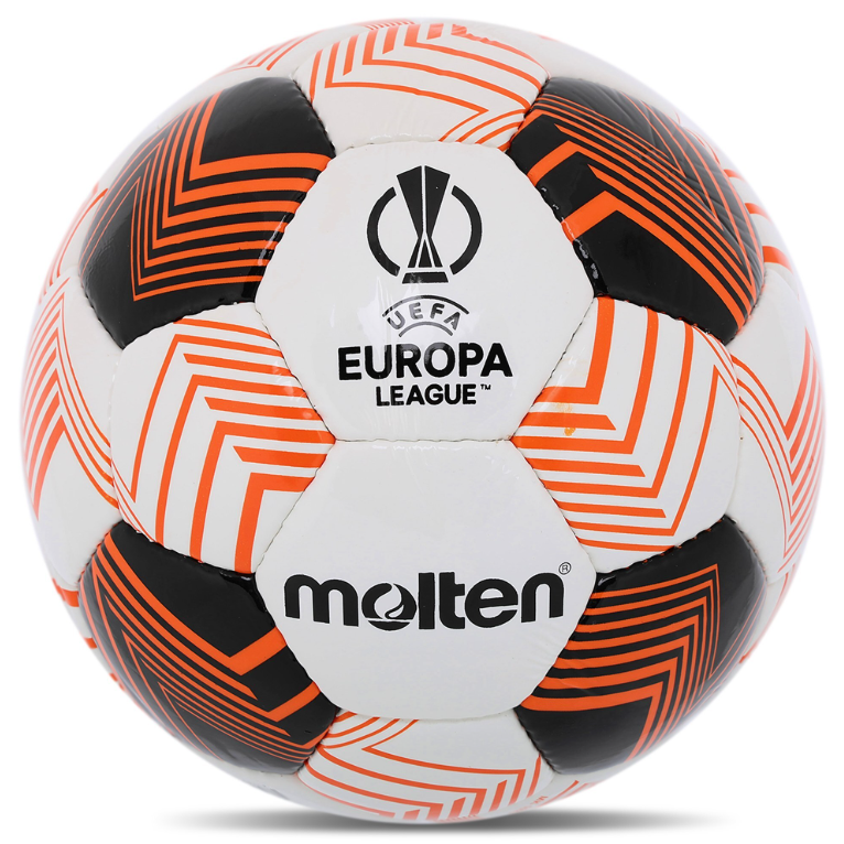 Мяч футбольный MOLTEN UEFA EUROPA LEAGUE PU ламинированный сшитый вручную (F5U2100-34_Оранжевый)