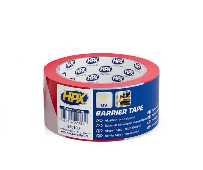 Лента барьерная HPX B50100 50x0,03 мм 100 м полиэтилен Бело-красный (INRUC0040850100000)