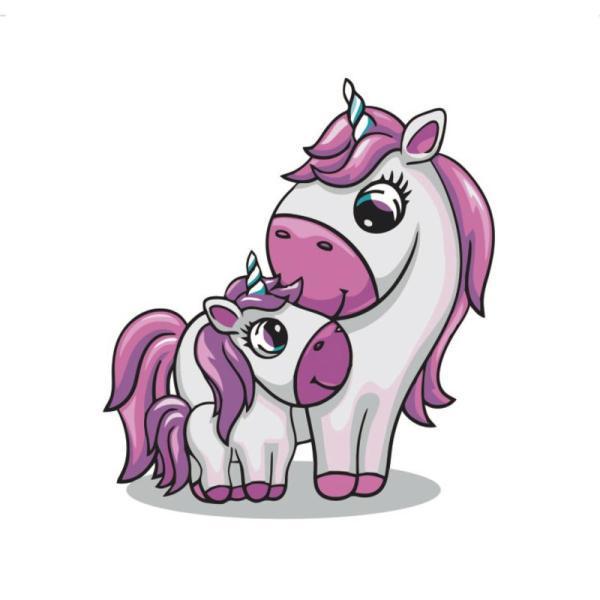 Картина по номерам Strateg Животные Мама с единорожкой 30х30 см в термопакете (ES033-mt)