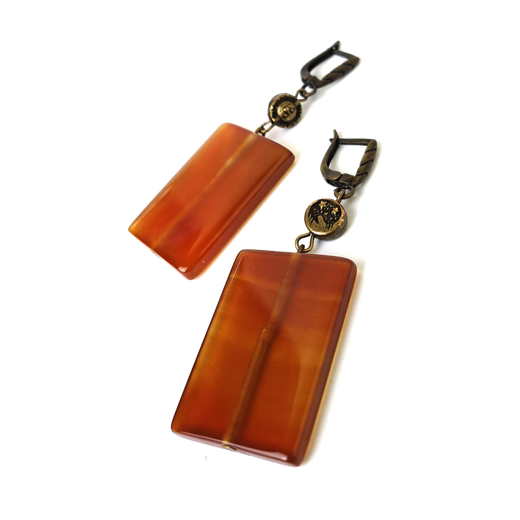 Серьги DARSANA Мечта из натурального камня сердолик (DRSU005130)