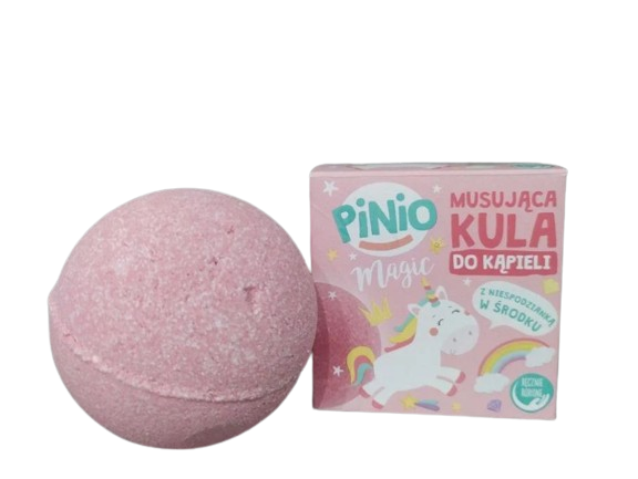 Бомбочка для ванны шипучая Pinio Magic с сюрпризом внутри 140 г Розовый