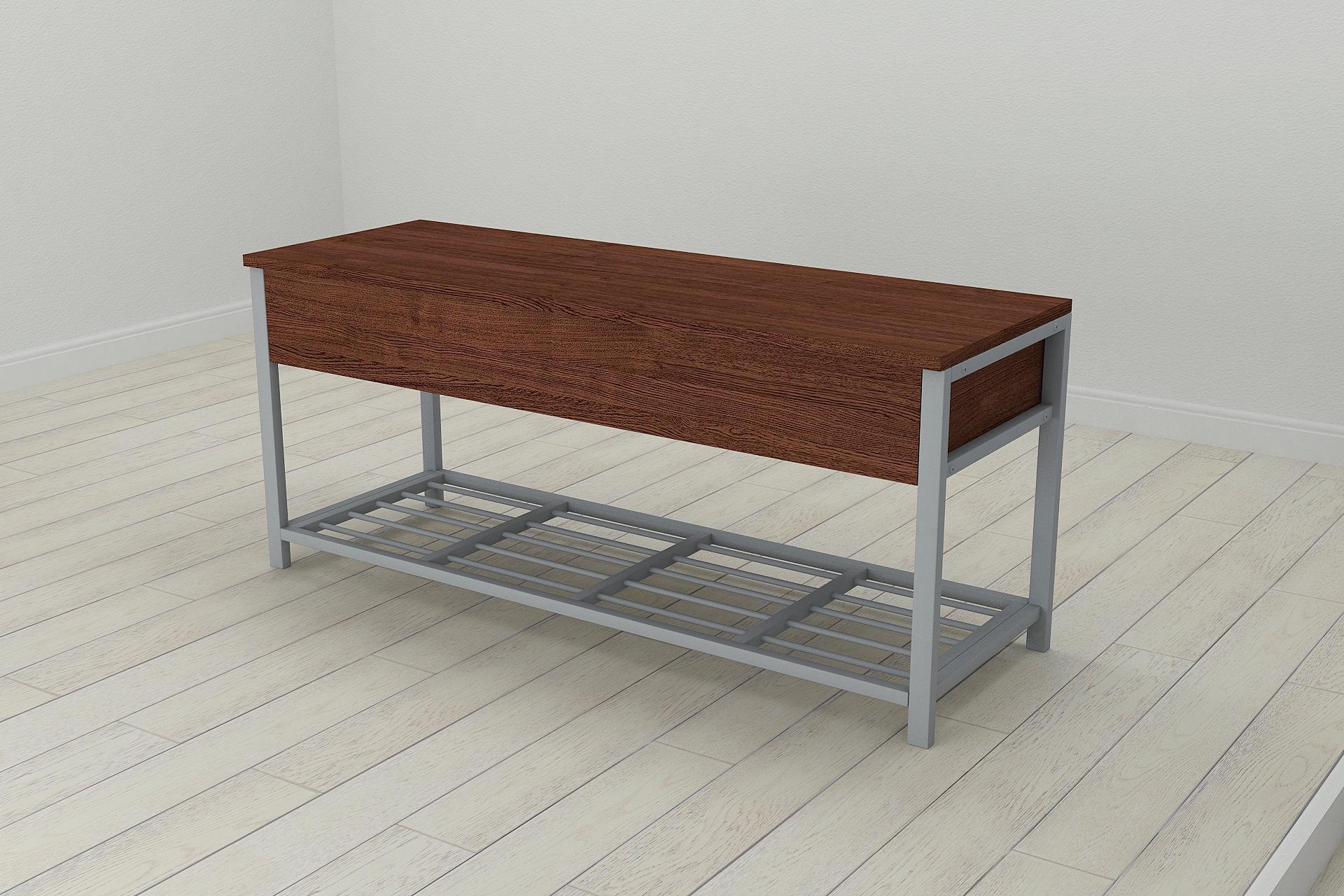 Банкетка с ящиком Ferrum-decor Дрейк 1 металл/ДСП 16 мм 550x1000x400 мм Серый/Венге (FRD-105307) - фото 4 Банкетка с ящиком Ferrum-decor Дрейк 1 металл/ДСП 16 мм 550x1000x400 мм Серый/Венге (FRD-105307) - фото 4