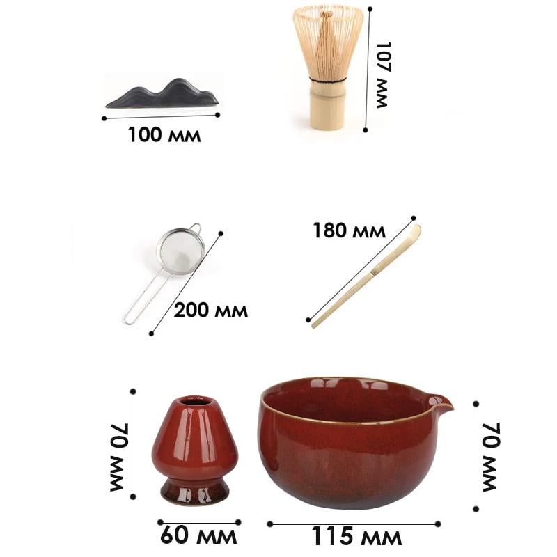 Набір Mavanto 7458 для приготування чаю матча 7 предметів Red - фото 5 Набір Mavanto 7458 для приготування чаю матча 7 предметів Red - фото 5