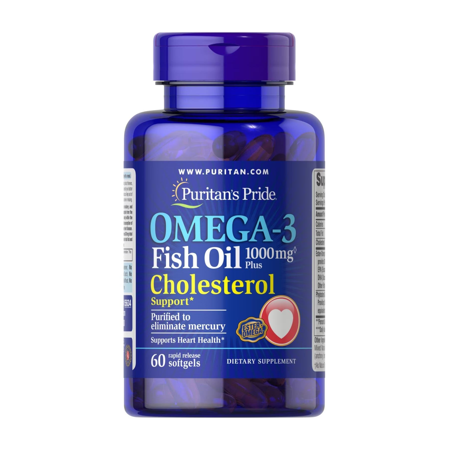 Добавка Omega-3 Fish Oil Plus Cholesterol Support 60 softgels (2023-10-2483)