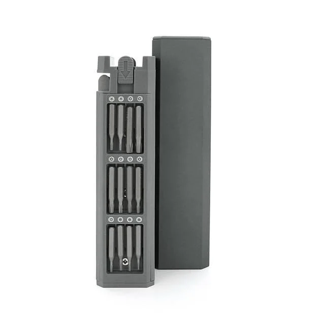 Набор прецизионных отверток 46-в-1 42 бита/магнитная ручка/лопатка и пинцет/алюминиевый кейс для телефонов и ноутбуков (SCREW-SET-46IN1-GRY) - фото 5