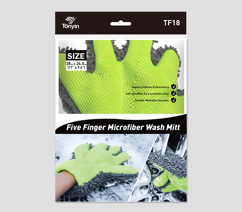 Рукавиця з мікрофібри з пальцями Tonyin Microfiber Finger Washing Mitt (TF18)