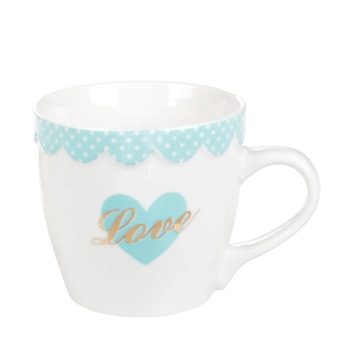 Чашка фарфоровая Flora Love 0,35 л Голубой 31977