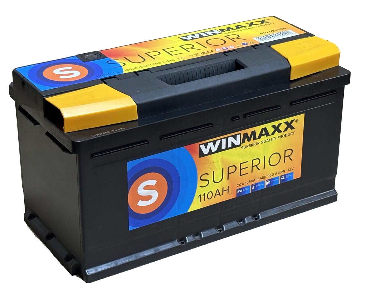 Аккумулятор 6CT-110 WinMaxx Superior EN950 110Ah-12V + справа 353х175х190 мм