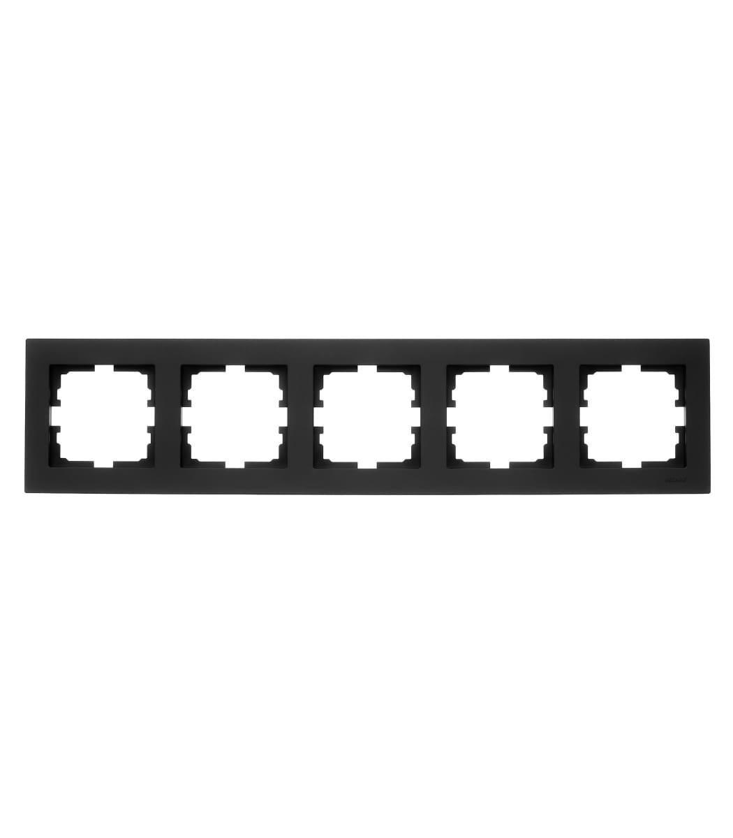 Рамка пятиместная горизонтальная Lezard Vesna Черный (00000023105)