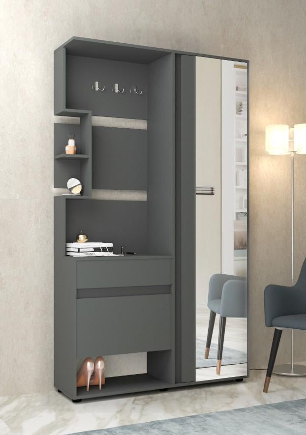 Прихожая Мастер Форм Параллель правосторонняя 1100х360х1970 мм Антрацитовый