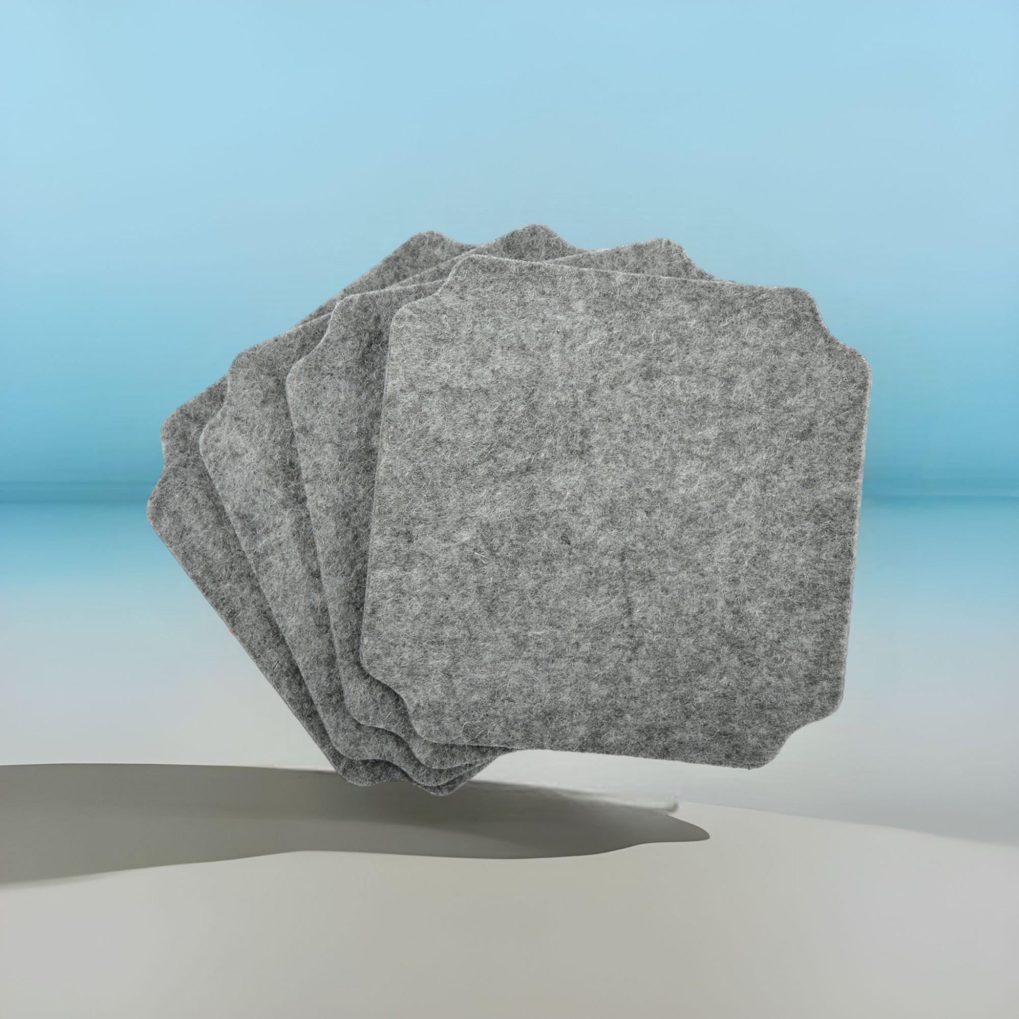 Набор подставок костеров под чашки 4 шт. 10x10 см Серый (Anthracite-0904)