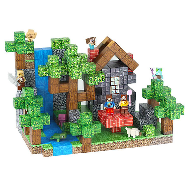 Конструктор магнитный Minecraft Крепость на двух уровнях 414 блока (25890829)