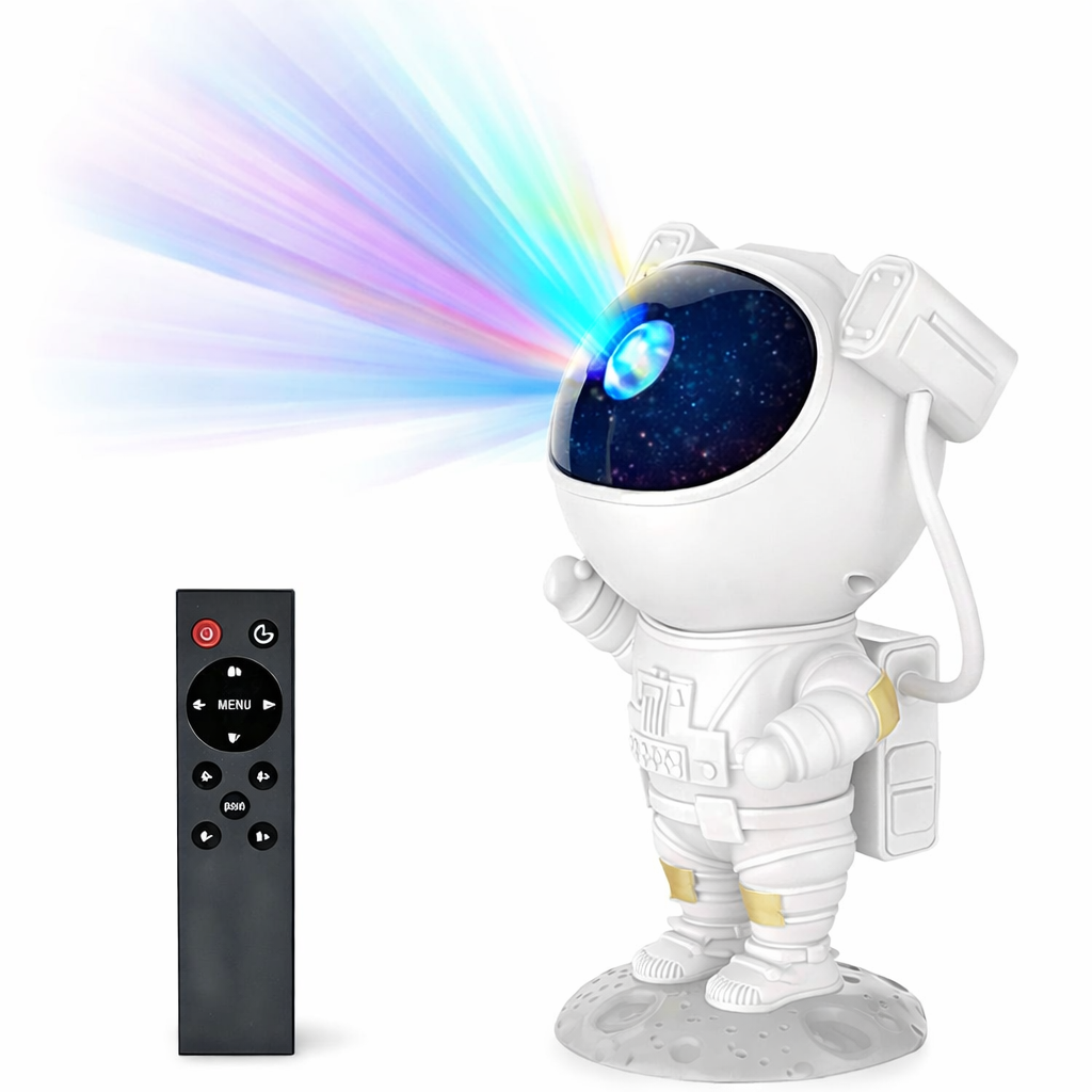 Ночник Космонавт Проектор ночного звездного неба 23 см с пультом (8628)