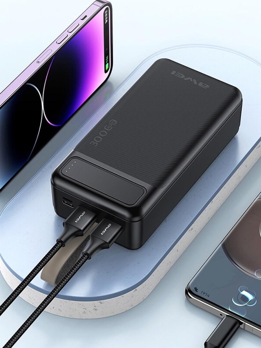 Портативное зарядное устройство Awei P7K 30000 mAh USB/Type-C Черный - фото 4