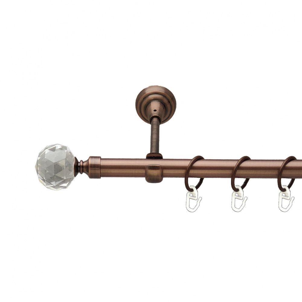 Карниз для штор Orvit Люмиера однорядный гладкий 19 мм 160 см Античная медь (00-00011718)