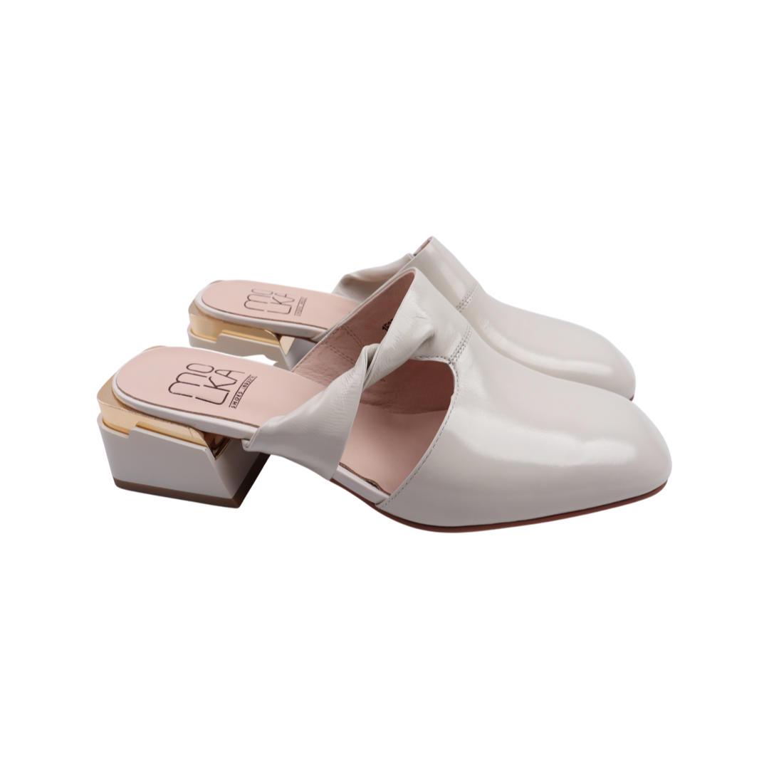 Шлепанцы женские Molka из кожи р. 39 Бежевый (217-22LSHC)