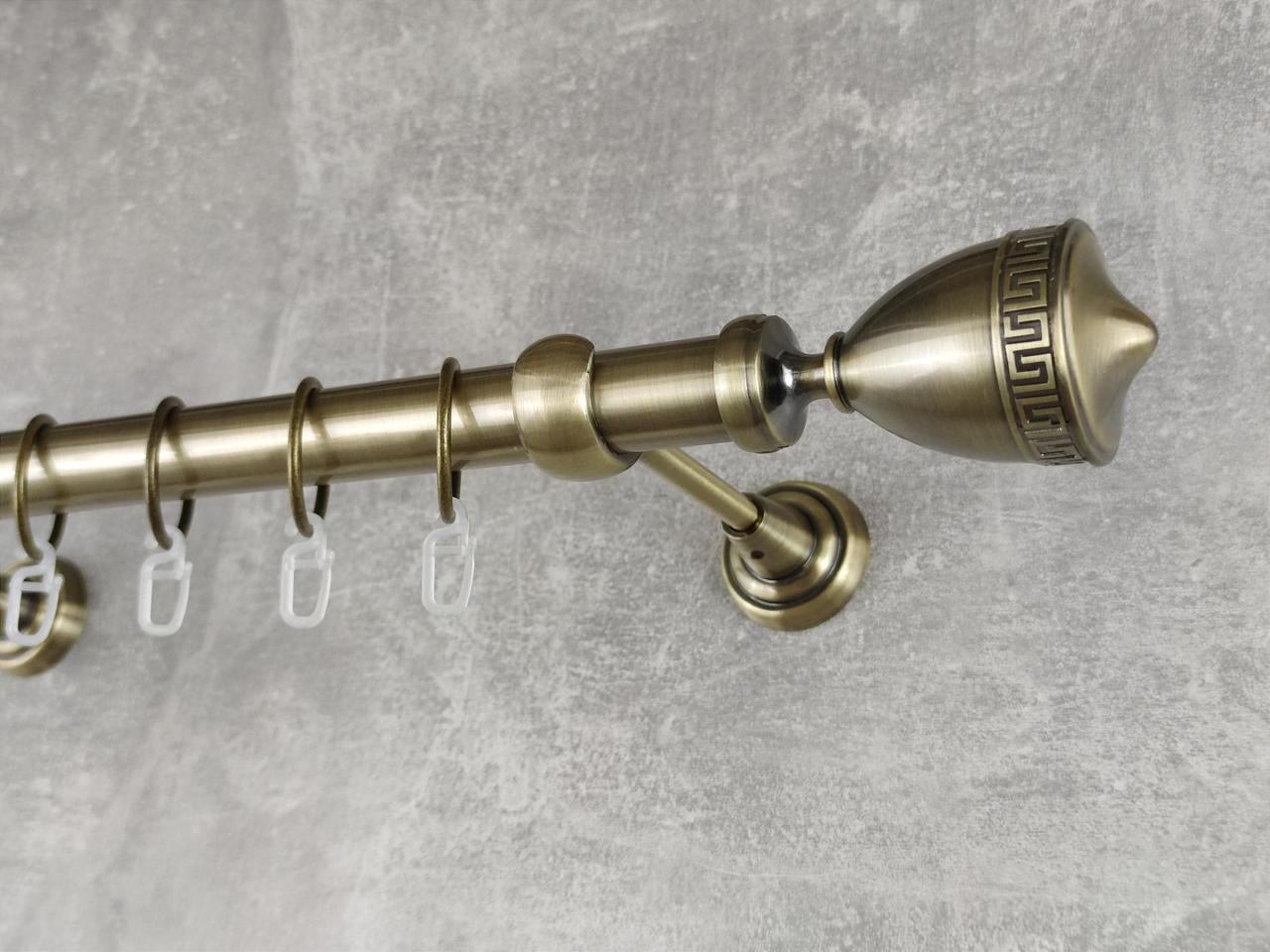 Карниз MStyle металлический для штор однорядный Афина 25 мм гладкий 160 см Антик (5011166)