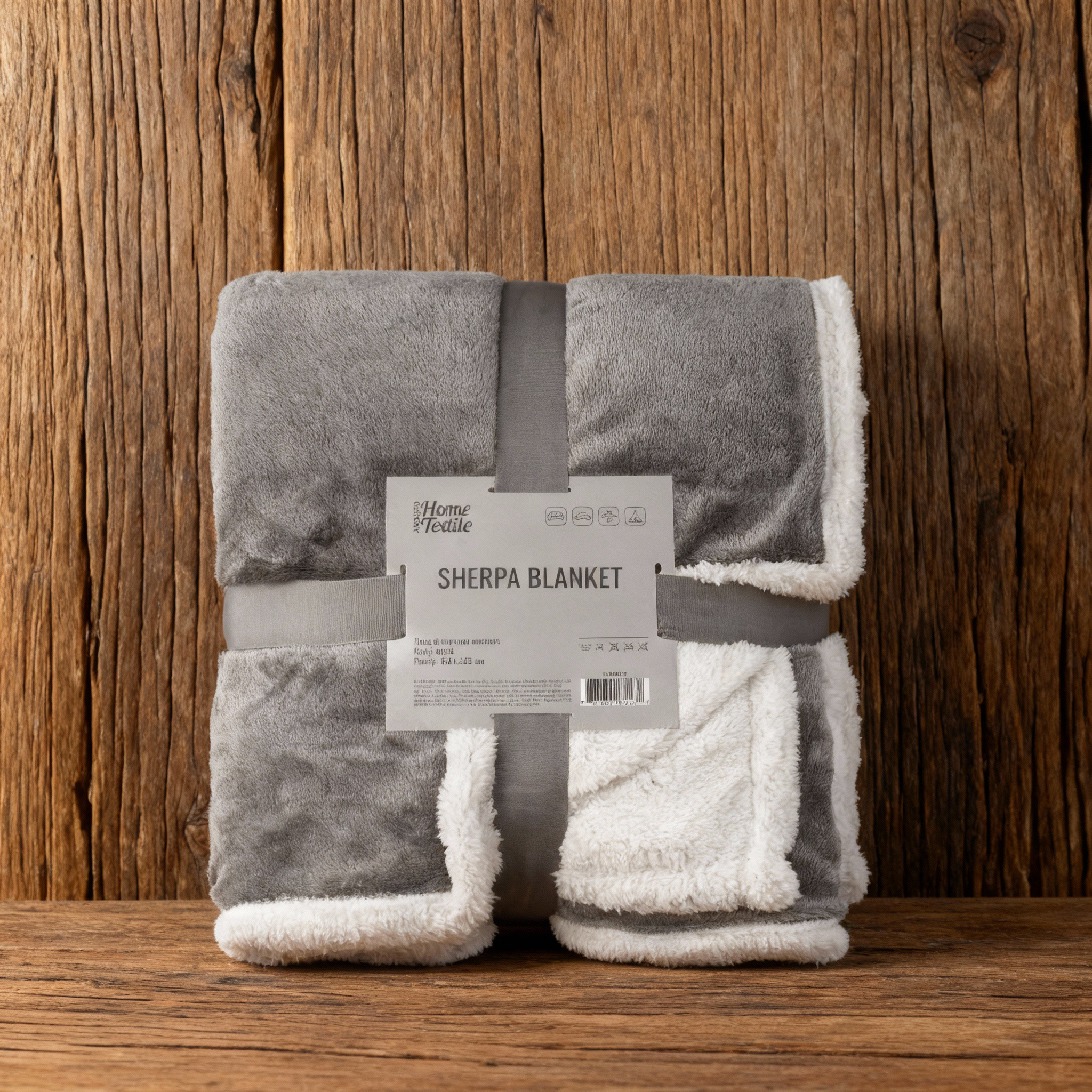 Плед-покривало м'який Ardesto Sherpa зі 100% поліестеру для спальні/вітальні та дитячої 160x200 см Сірий (ART0203SH)