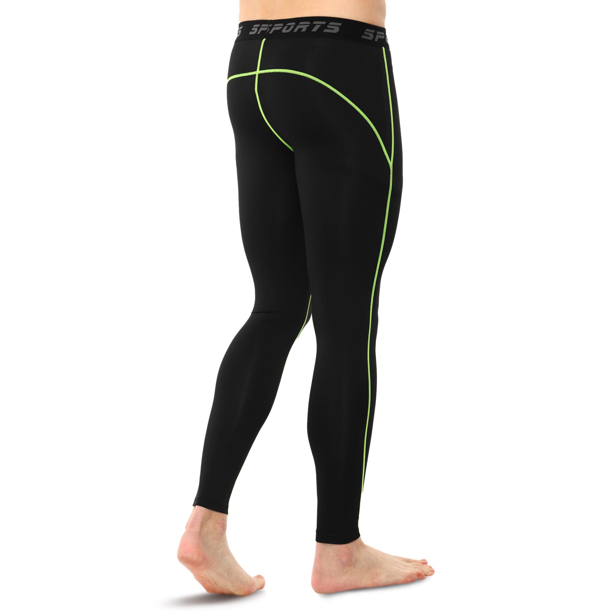 Тайтсы компрессионные LIDONG J01K XL Черный/Салатовый - фото 2