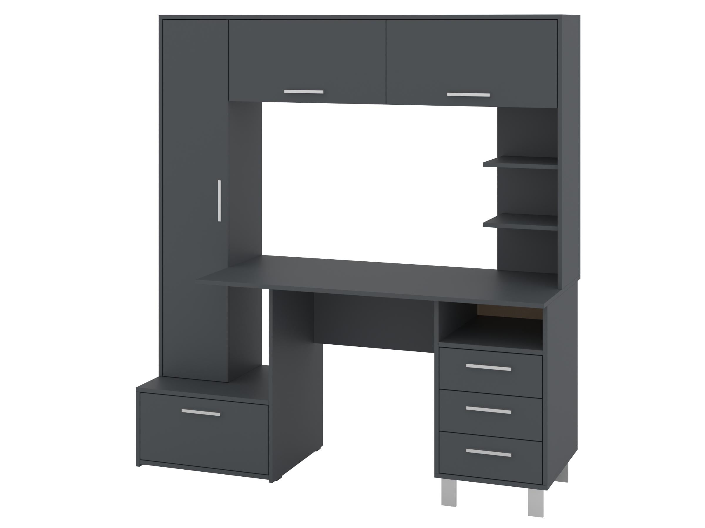Письменный стол PEHOTIN Драйв 160х60х75/172,5 см Антрацит (PN-101334)