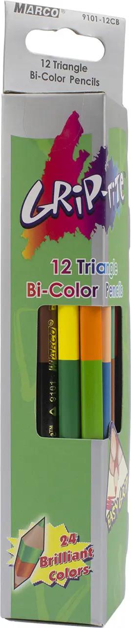 Карандаши Grip-Rite треугольные двухсторонние 24 цветов
