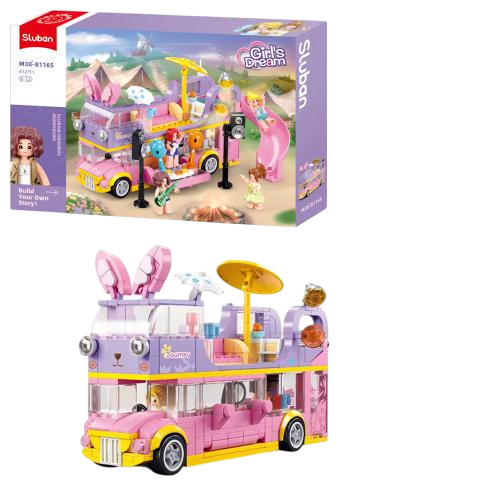 Конструктор Sluban Двоповерховий транспорт Горка фігурки 42,5x29x7 см 412 деталей (MTT-195534)