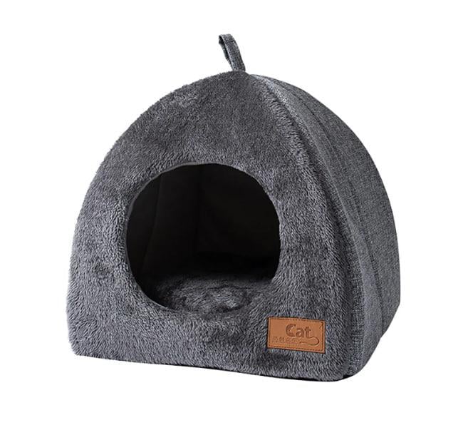 Домик для домашних животных плюшевый 43х43х41 см Серый
