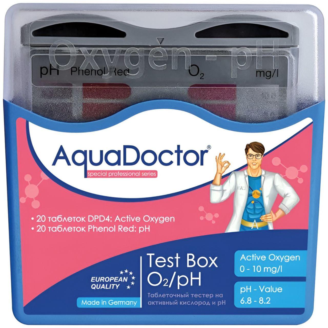 Тестер AquaDoctor Box таблеточный A23545 для измерения pH и активного кислорода (34715014)
