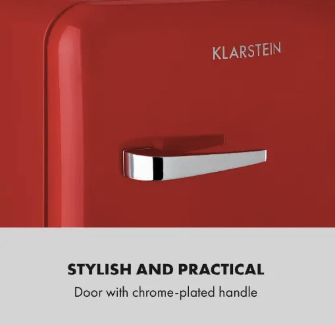 Міні-холодильник KLARSTEIN Audrey Mini з морозильною камерою LED-підсвіткою ретро-дизайном у американському стилі 37 л/5 л (10046054) - фото 6 Міні-холодильник KLARSTEIN Audrey Mini з морозильною камерою LED-підсвіткою ретро-дизайном у американському стилі 37 л/5 л (10046054) - фото 6