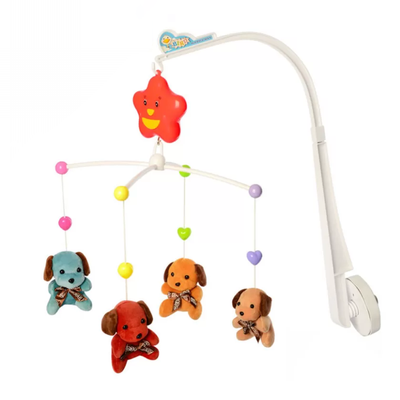 Мобиль музыкальный для малышей Плюшевые зверьки на коляску/кровать с подсветкой (26820184)