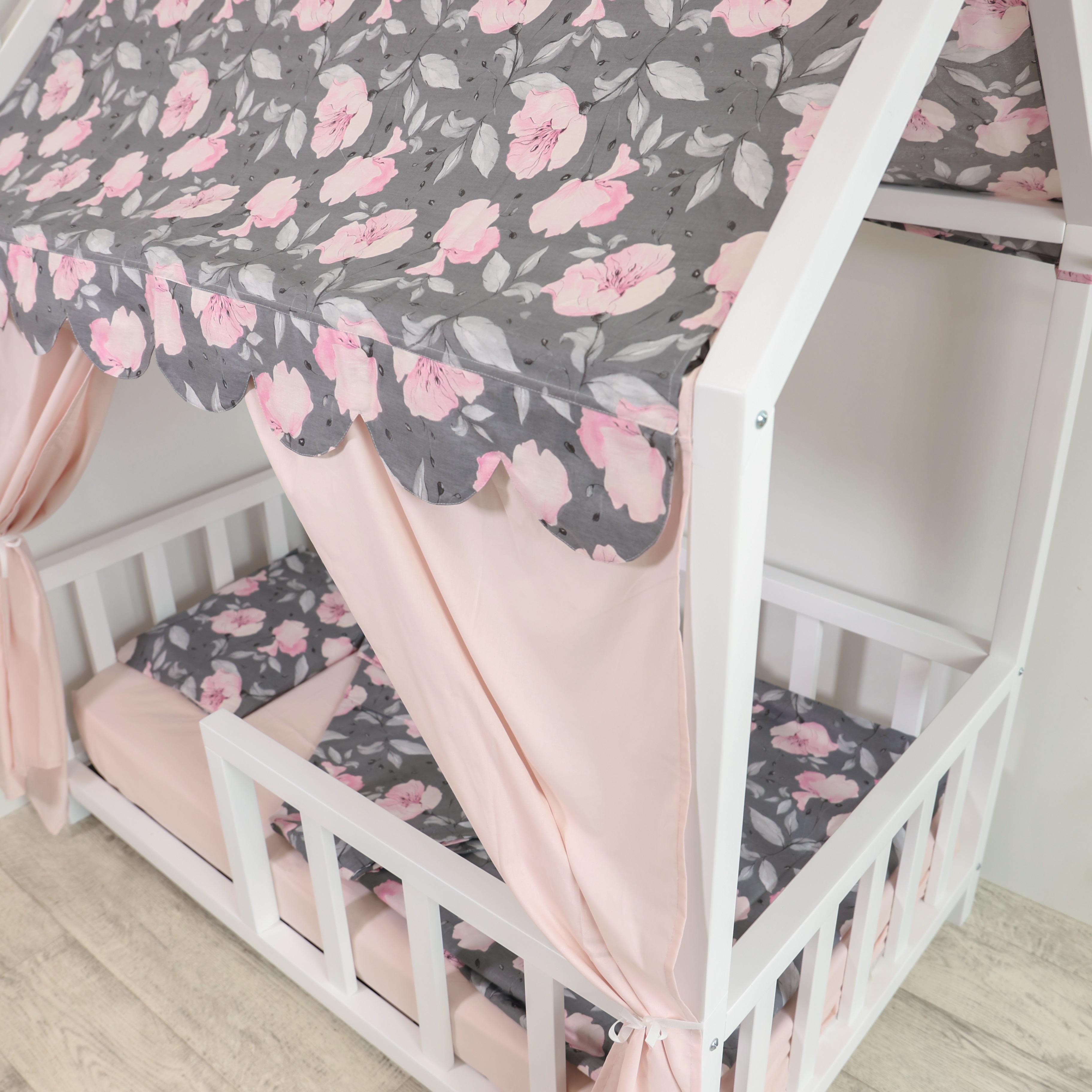 Кроватка домик детская RomaWoodHome с бортиком и балдахином 180х80 см - фото 2 Кроватка домик детская RomaWoodHome с бортиком и балдахином 180х80 см - фото 2