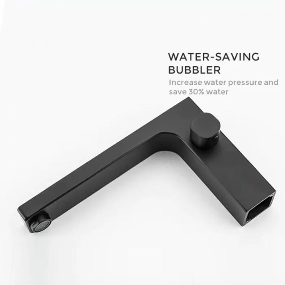 Змішувач на борт ванни Gappo G1117-6 на три отвори Чорний (115052) - фото 7