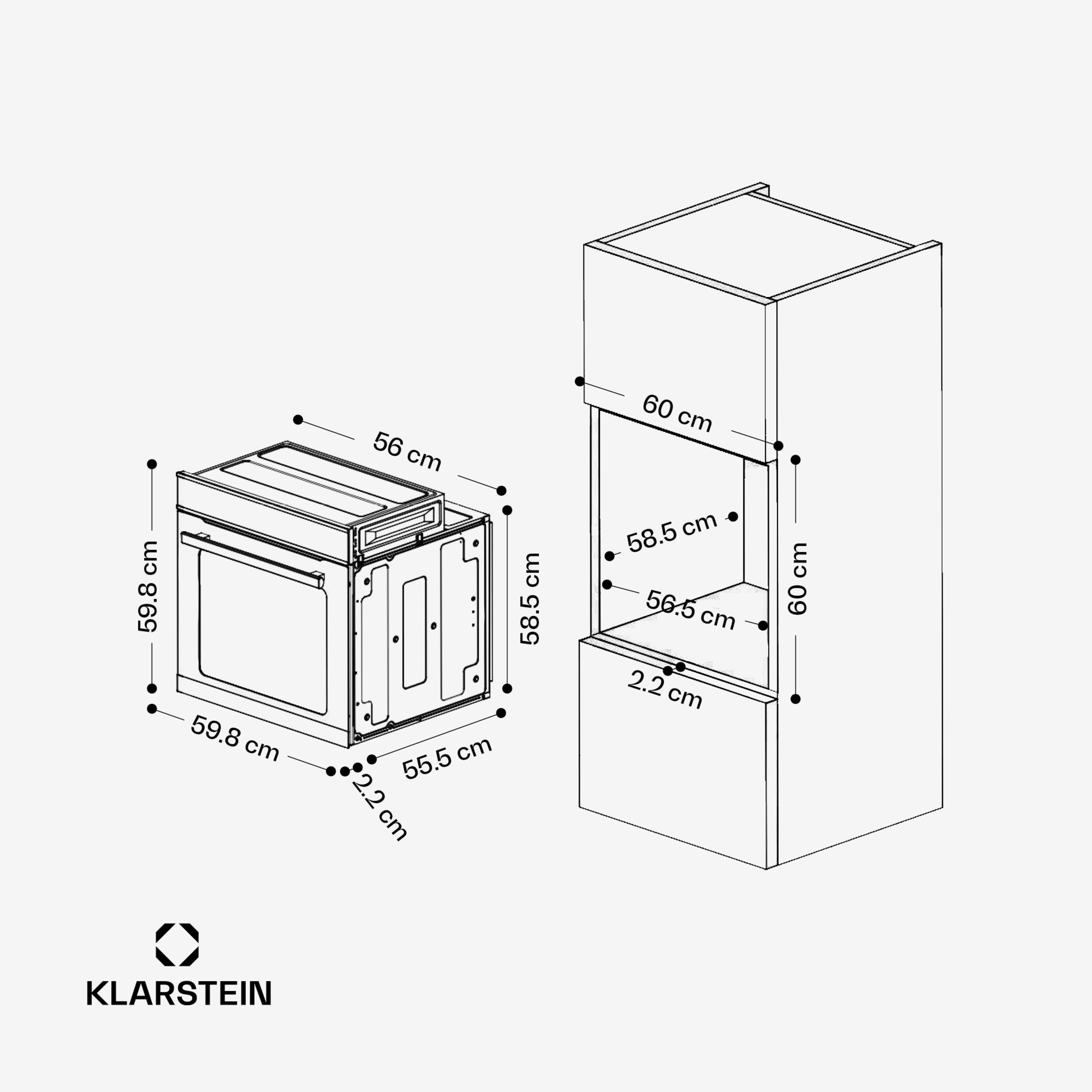 Духовка встраиваемая KLARSTEIN Illuminosa 2800 Вт с дистанционным управлением через приложение (10046712) - фото 8 Духовка встраиваемая KLARSTEIN Illuminosa 2800 Вт с дистанционным управлением через приложение (10046712) - фото 8