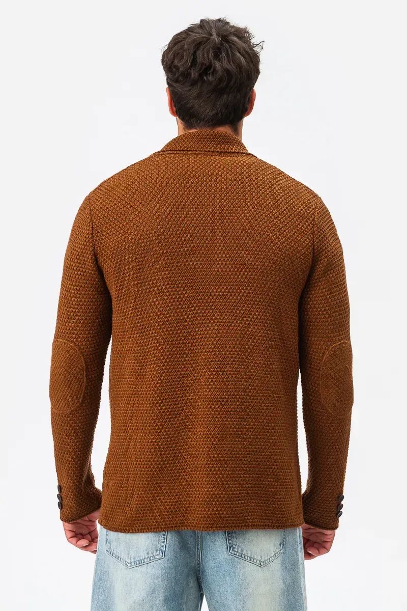 Піджак трикотажний на двух ґудзиках SVTR р. 48 Коричневий (398) - фото 4 Піджак трикотажний на двух ґудзиках SVTR р. 48 Коричневий (398) - фото 4