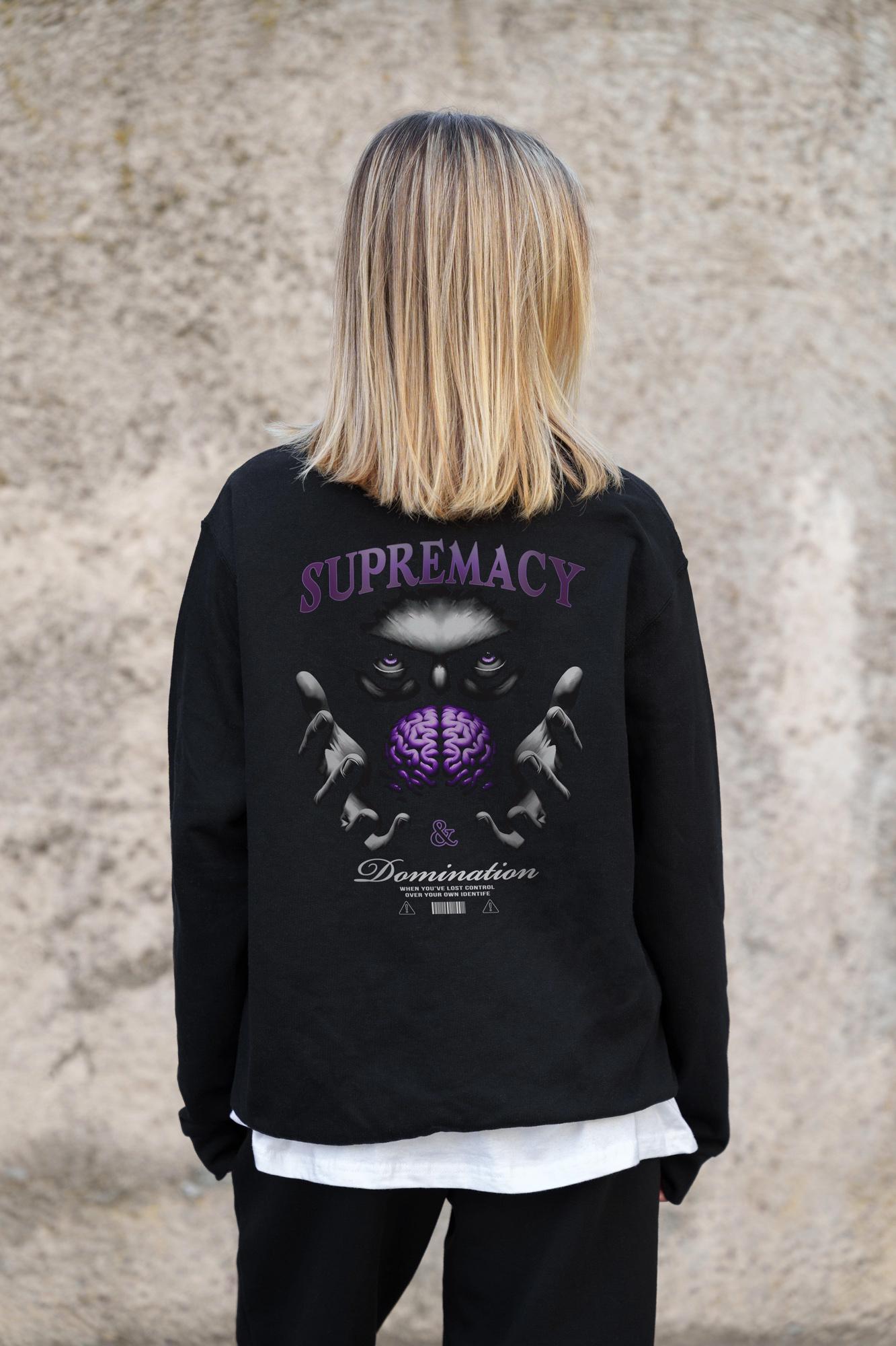Свитшот оверсайз с принтом Without Supermacy L/XL Black (L/XL8055660) - фото 8 Свитшот оверсайз с принтом Without Supermacy L/XL Black (L/XL8055660) - фото 8