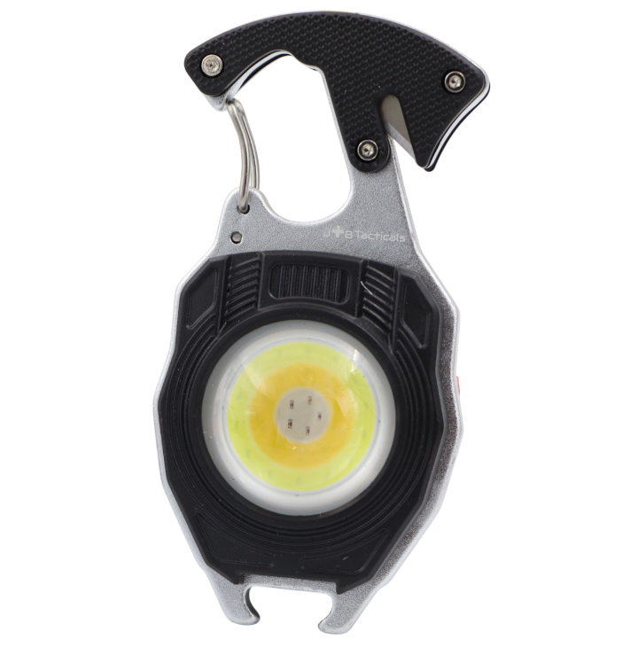 Фонарь JB Tacticals 8в1 с зажигалкой/резаком/отверткой/свистком и открывалкой для бутылок USB-C Черный