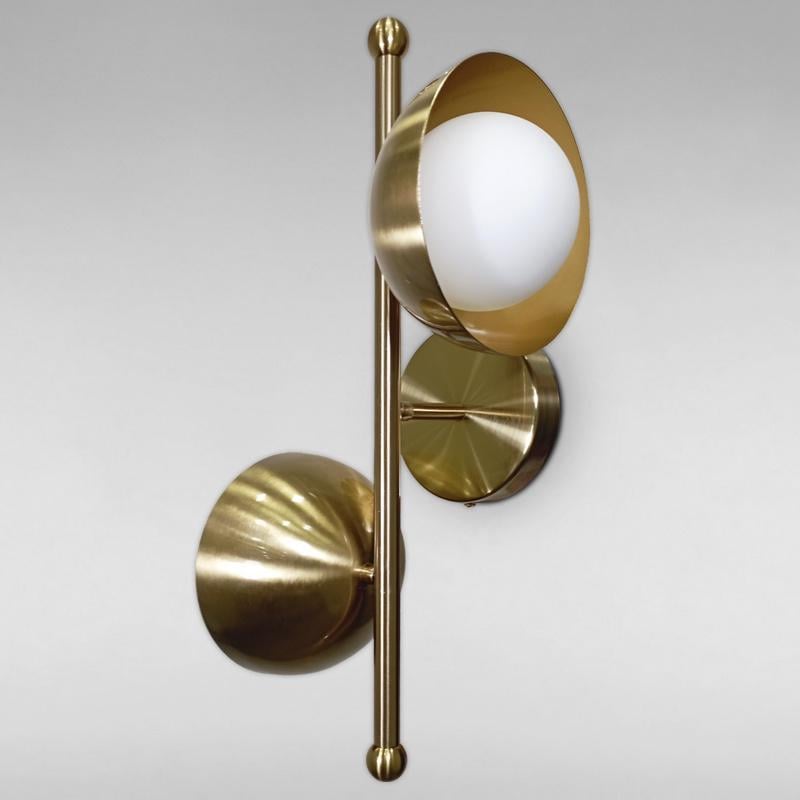 Настенный светильник на две плафона LS-18074-2 Бронзовый/Белый