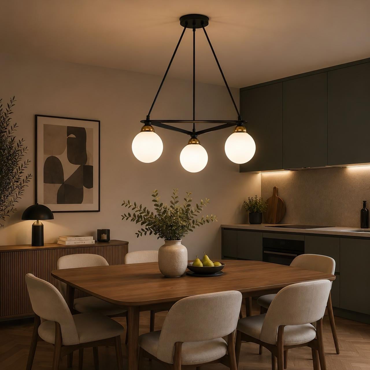Люстра MSK ELECTRIC Luna на три стеклянных плафона-сферы под лампу Е27 Черный (PL 102026-3 BK) Люстра MSK ELECTRIC Luna на три стеклянных плафона-сферы под лампу Е27 Черный (PL 102026-3 BK)