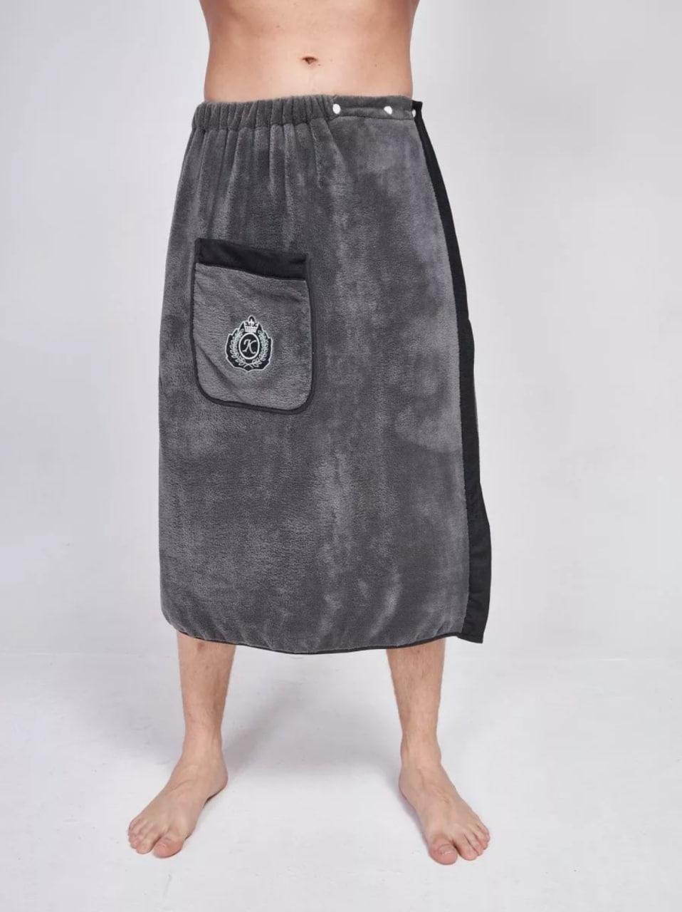 Набір для лазні чоловічий 85х150 см Графітовий (П4К-novo-m-sauna-016)