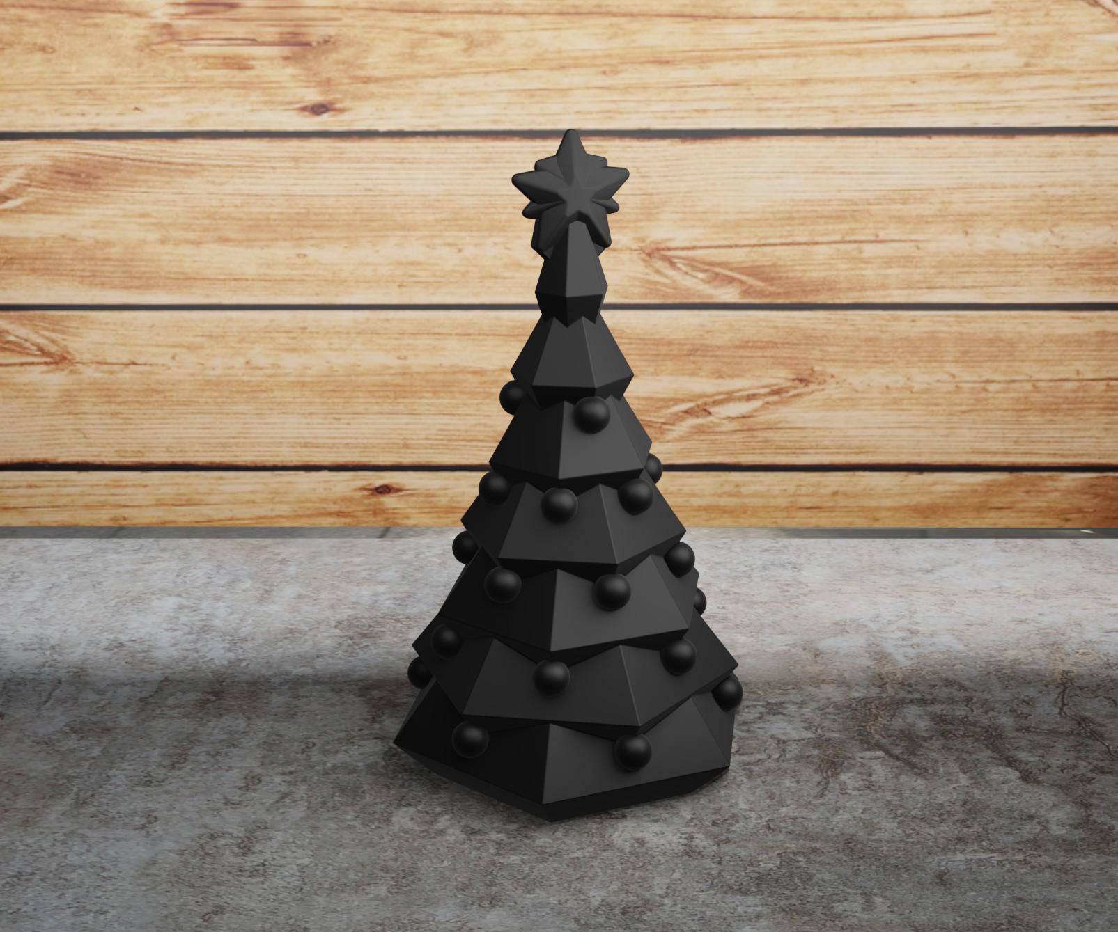 Фігурка ялинка з прикрасами Геометрична 10x5,5 см Чорний (12010260102)