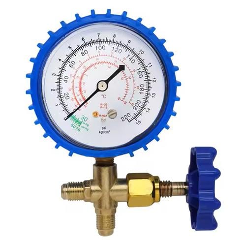 Манометрический коллектор XWM-466 0-220psi с вентилем для заправки фреона(928172)