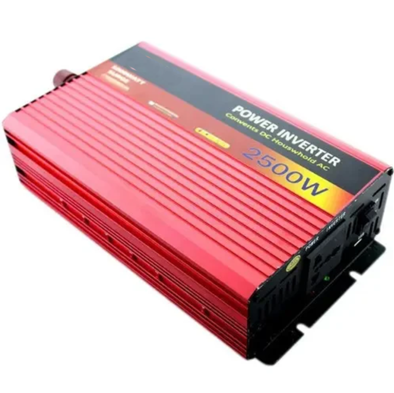 Інвертор 12-220V 2500W Червоний (3052) Інвертор 12-220V 2500W Червоний (3052)
