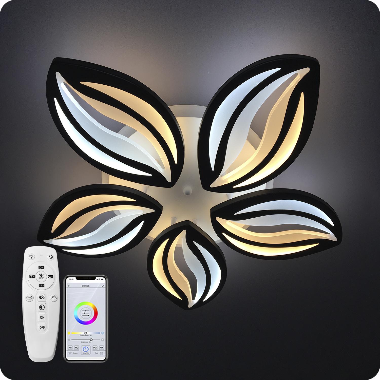 Люстра світлодіодна 517 Dlight 3color з пультом 95 Вт Чорний (01519) - фото 3 Люстра світлодіодна 517 Dlight 3color з пультом 95 Вт Чорний (01519) - фото 3