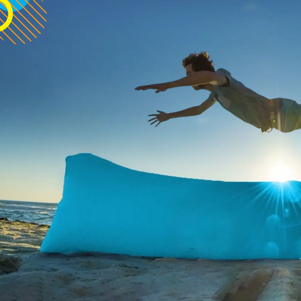 Лежак надувной Lamzac X-2 MAX двухслойный 200х90х70 см до 200 кг Голубой (TM001280) - фото 6