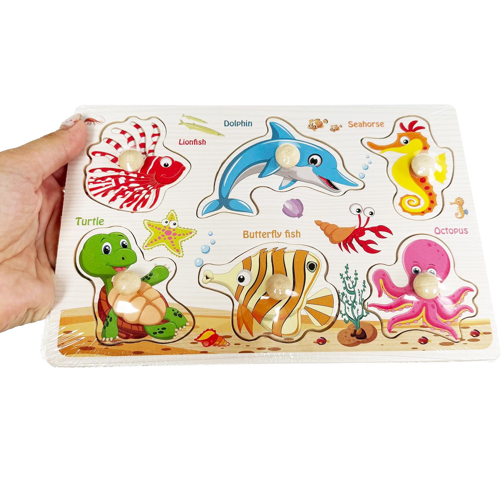 Пазлы деревянные Монтессори Морские жители (18785218) - фото 2