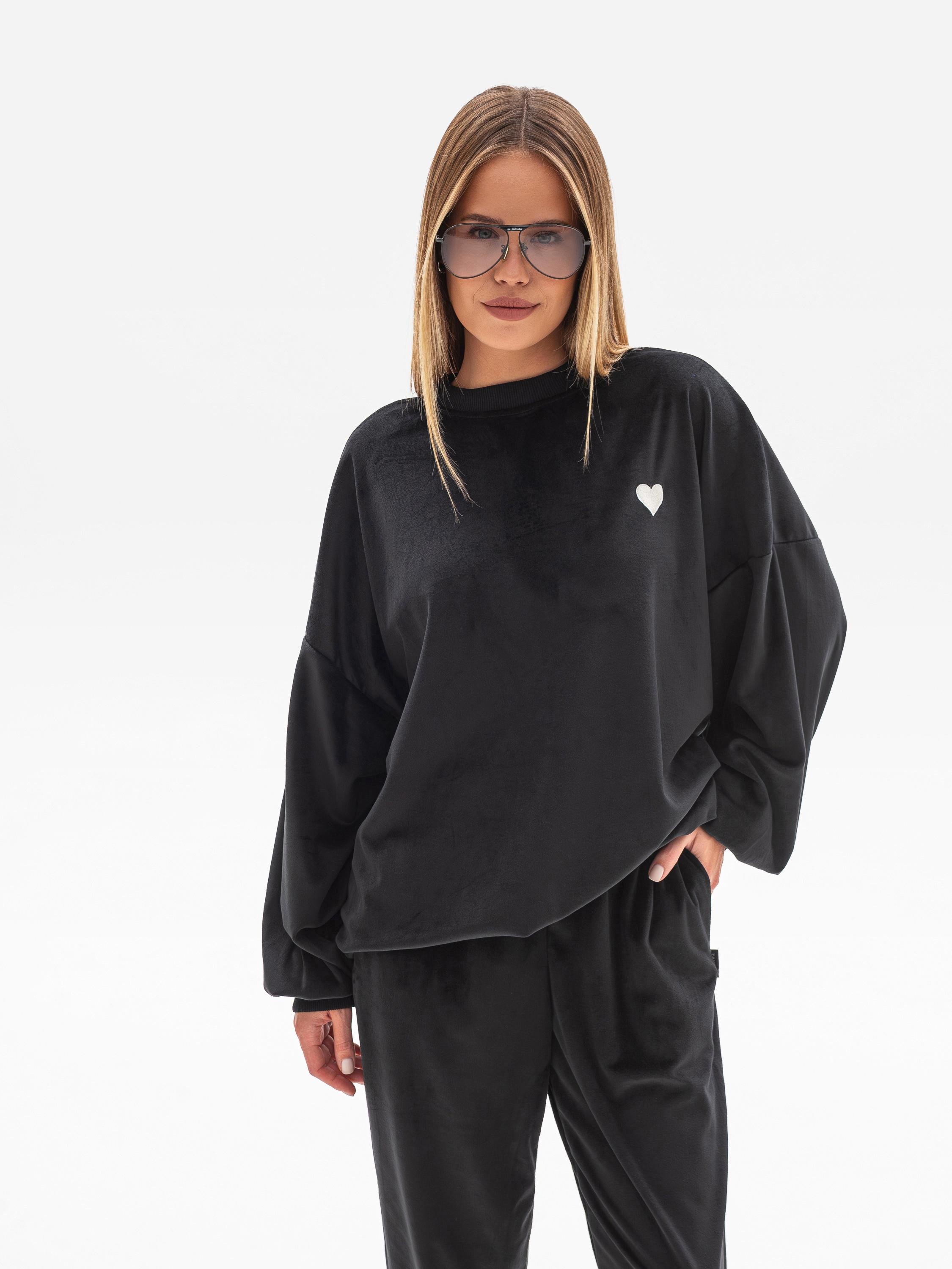 Велюровый женский костюм S/M Черный (1016) - фото 4