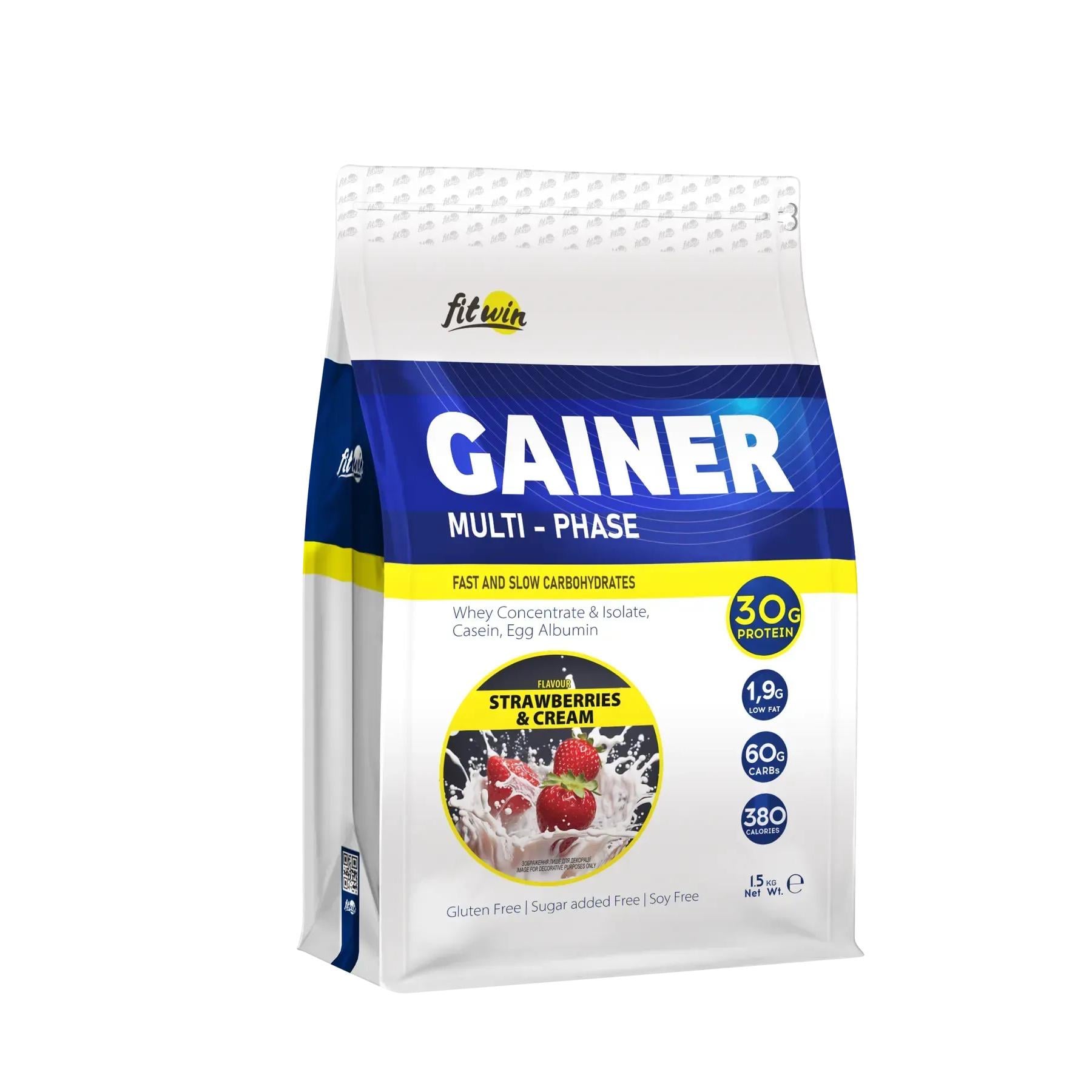 Гейнер FitWin GAINER 30% 1500 г Полуниця та вершки (FIT-1121) Гейнер FitWin GAINER 30% 1500 г Полуниця та вершки (FIT-1121)