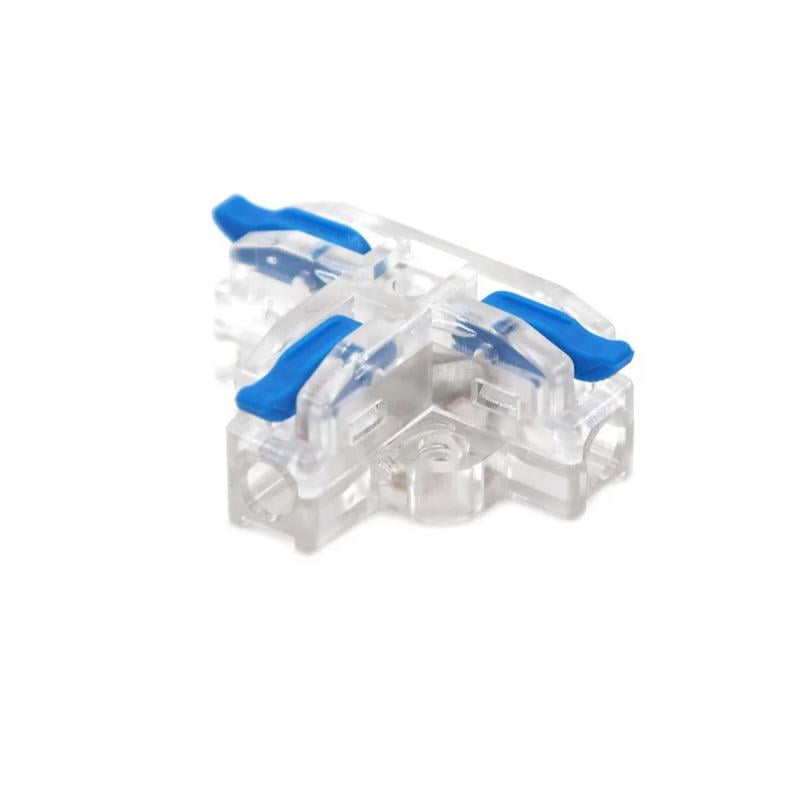 Клемма проходная Tactix 0,2-4 мм2 32А 1-2 одинарная Т-подобная 35х25,5х14,6 мм рычаг крепеж 3,1 мм Синий (T3TB)